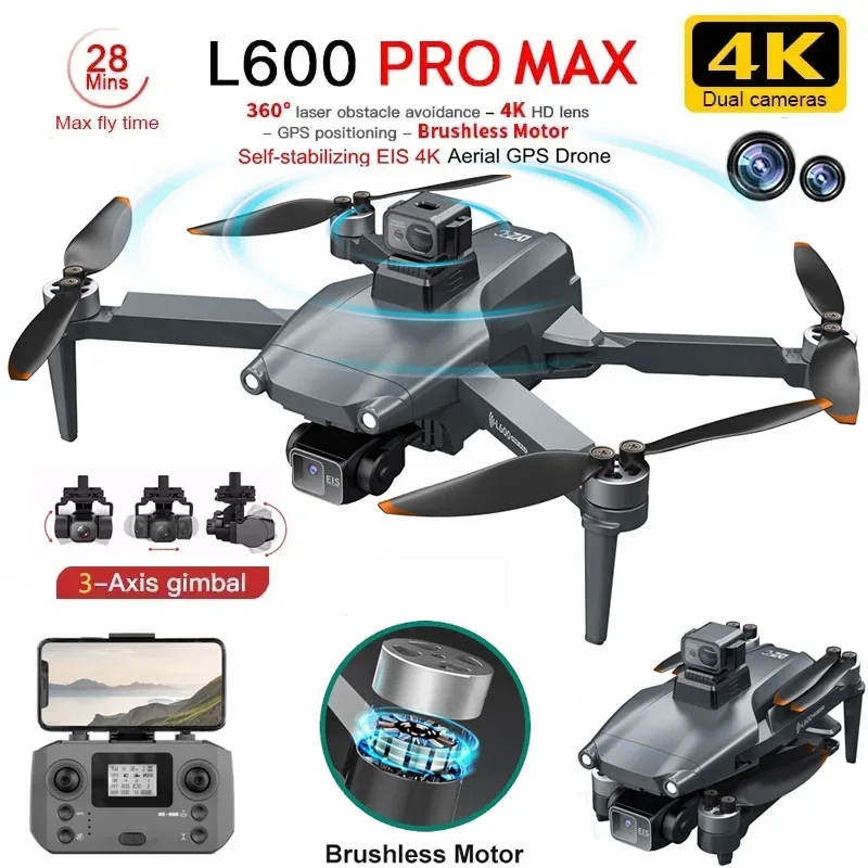 Drone Camera With Gimbal - L600 PRO MAX GPS Дрон Профессиональный